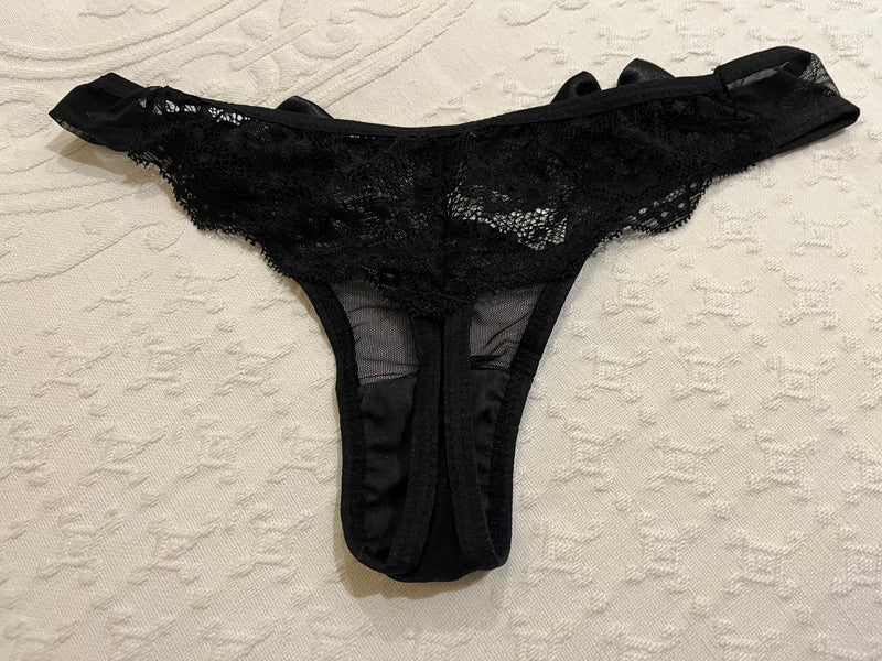 Conjunto lingerie sutiã com zíper de strass e calcinha fio