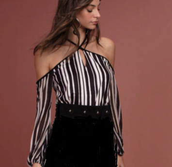 Blusa fashion listrada ACOSTAMENTO